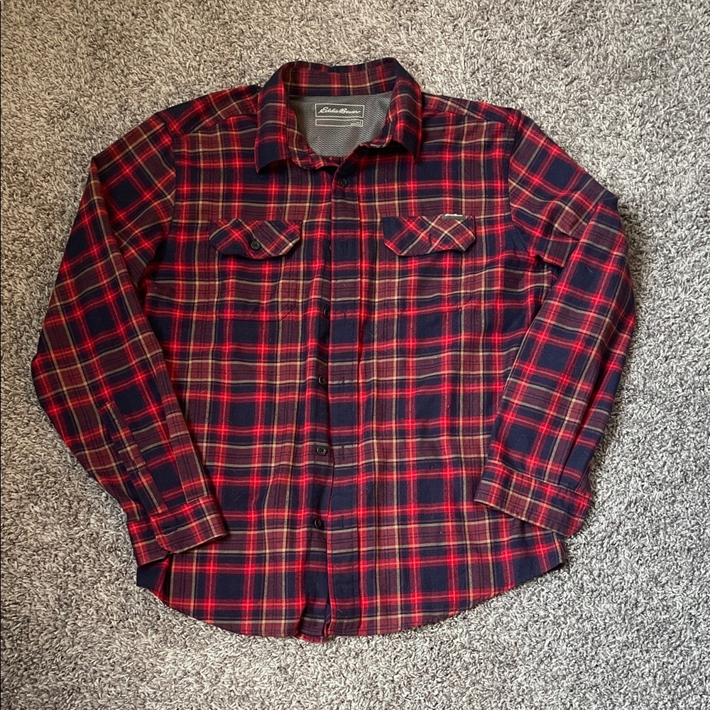 Eddie Bauer Red and Black Checkered Shirt